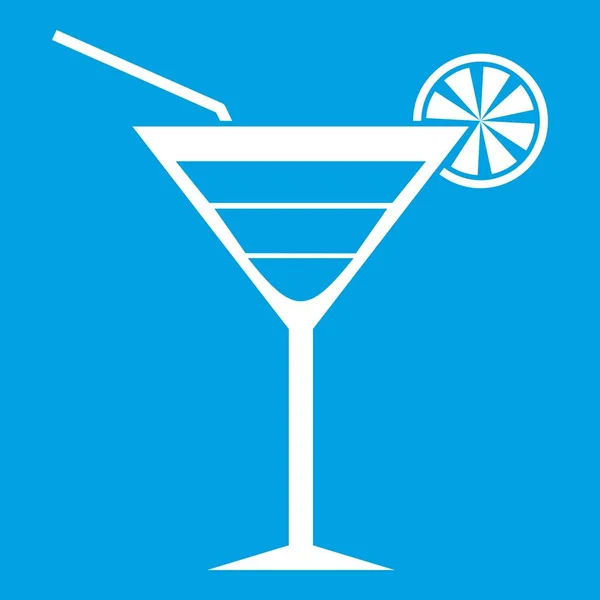 Pláž koktejlové ikona bílé — Stockový vektor