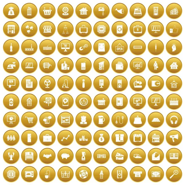 Altın 100 satış Icons set