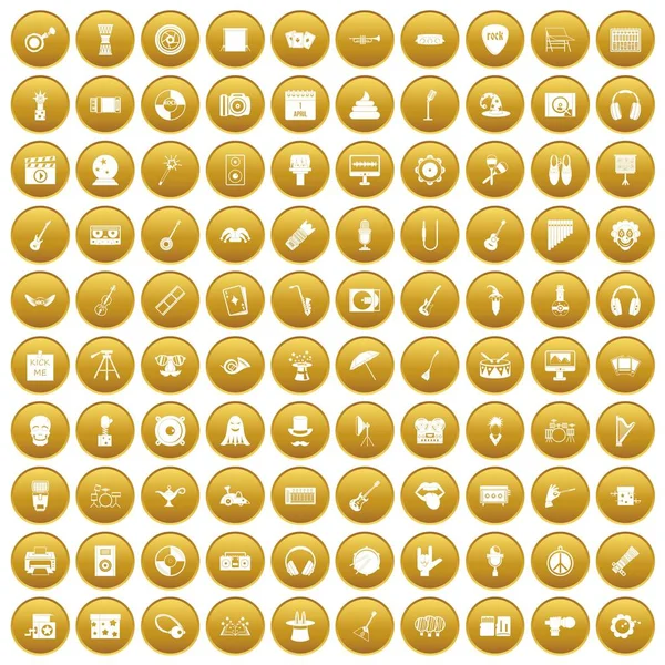 Altın 100 gösteri dünyasının Icons set