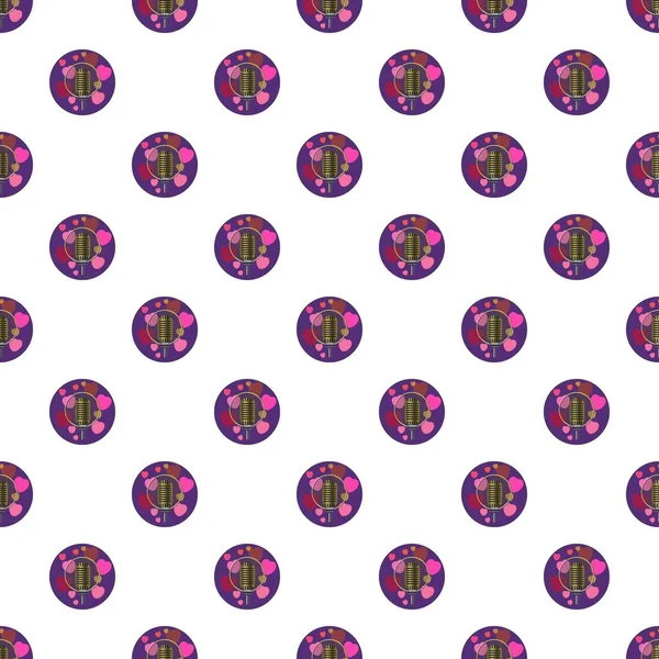 Vintage mikrofon ve pembe kalpler desen