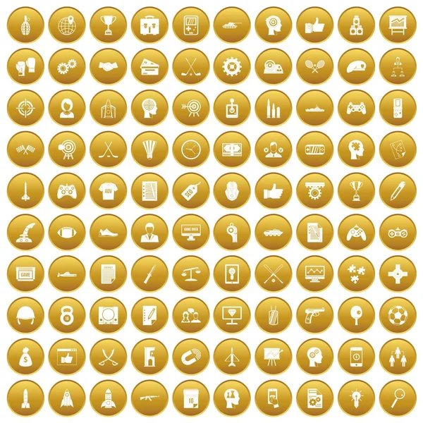 Altın 100 strateji Icons set