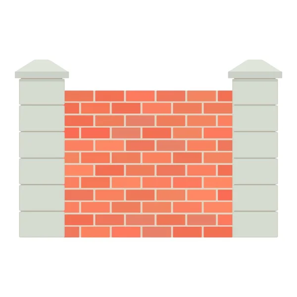 Icono de valla de ladrillo, icono de estilo de dibujos animados — Vector de stock