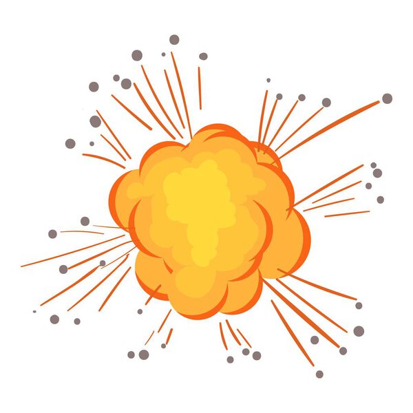 Splash explosion icon, cartoon style