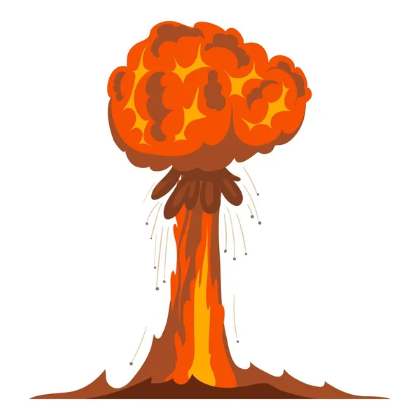 Икона атомного взрыва, мультяшный стиль — стоковый вектор