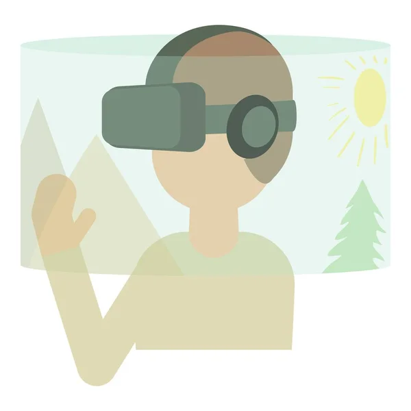 Icono de auriculares de realidad virtual, estilo de dibujos animados — Archivo Imágenes Vectoriales