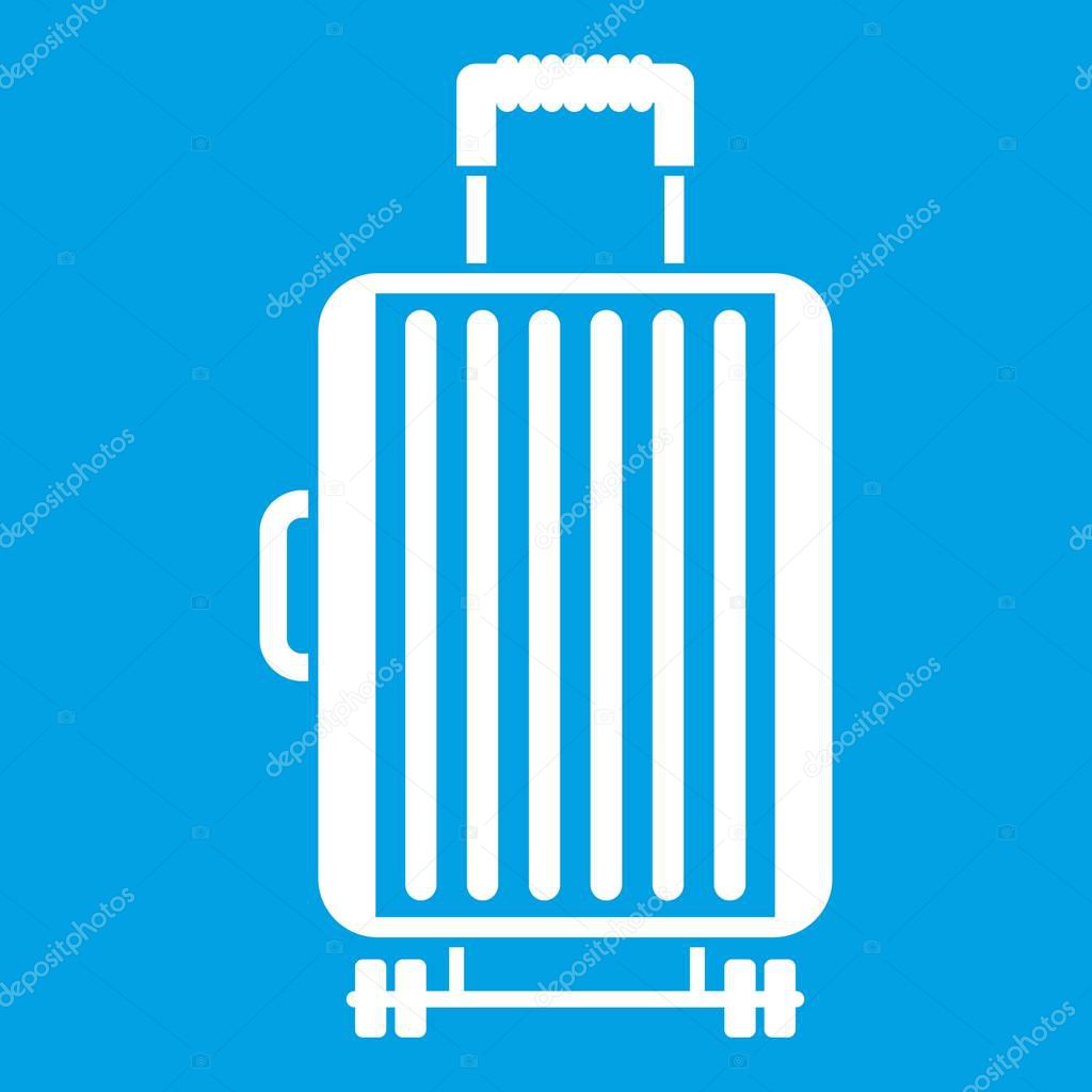 Suitcase on wheels icon white