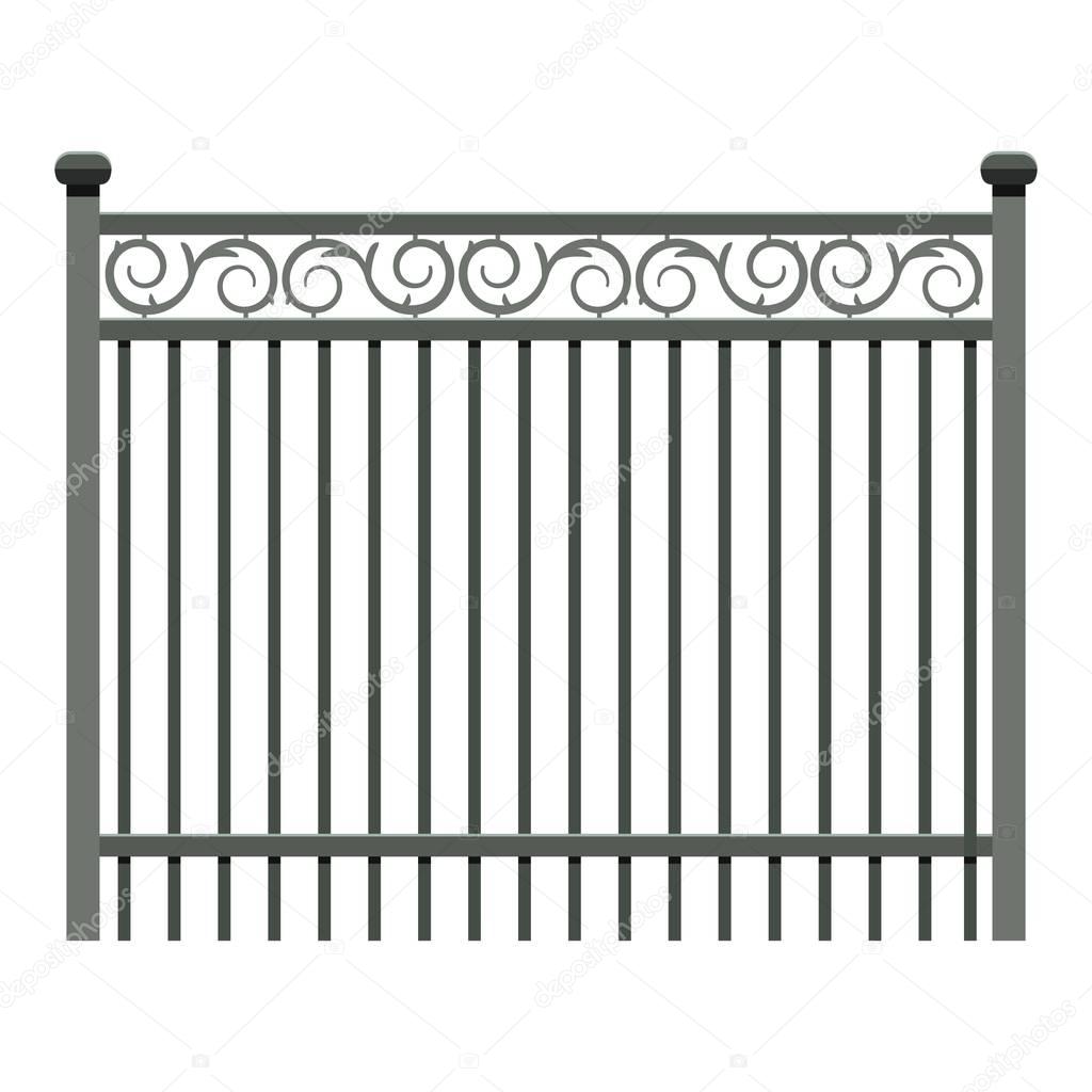 Park fence icon, cartoon style