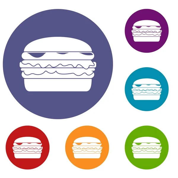 Burger-Ikonen gesetzt — Stockvektor