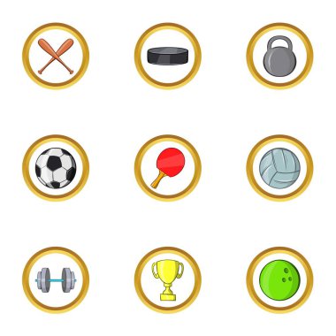 Serin spor simge seti, karikatür tarzı