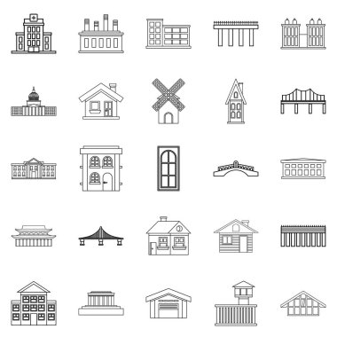 Yaratık Icons set, anahat stili