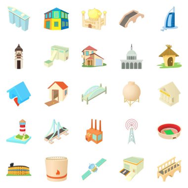 Tesis Icons set, karikatür tarzı