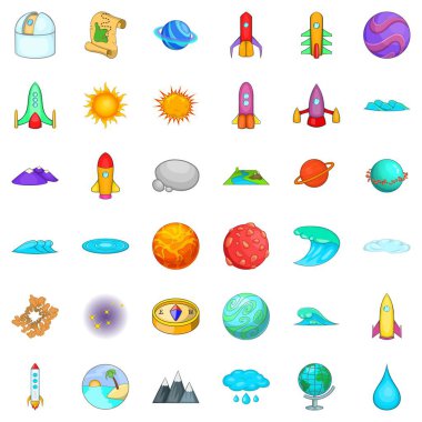 Evren Icons set, karikatür tarzı