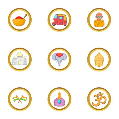 Hindistan simge seti, karikatür tarzı