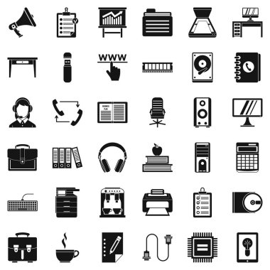 Çalışma alanı Icons set, basit tarzı