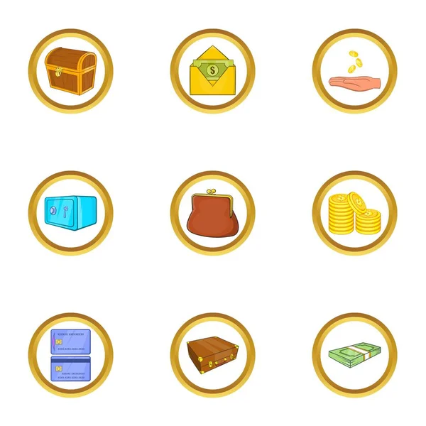 Banka güvenli simge seti, karikatür tarzı