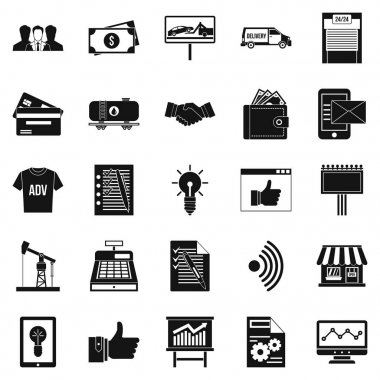 Harcama Icons set, basit tarzı