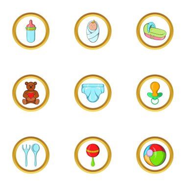 Çocukluk simge seti, karikatür tarzı