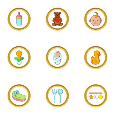 Bebek anne simge seti, karikatür tarzı