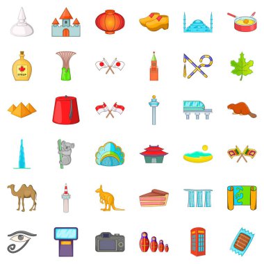 Ülke Simgesel Yapı simgeler ayarla, tarzı çizgi film