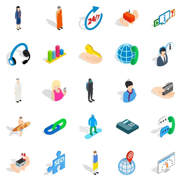 İşgücü Icons set, izometrik stili