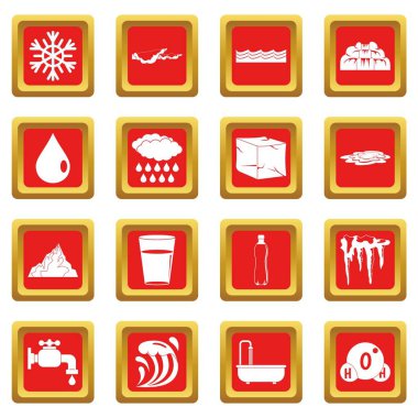 Kırmızı su Icons set