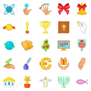 Icons set sunan, karikatür tarzı