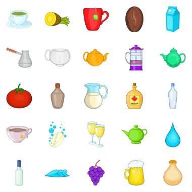 Alkolizm Icons set, karikatür tarzı
