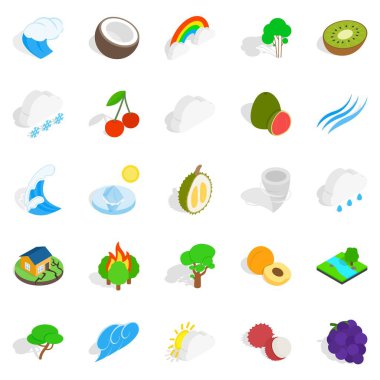 Bölge Icons set, izometrik tarzı