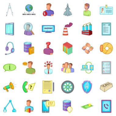 İyi ekonomi Icons set, karikatür tarzı
