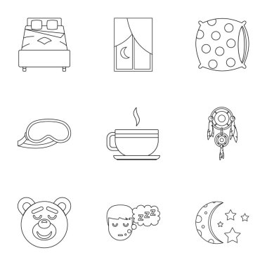 Simgeler simge seti, anahat stili uyku