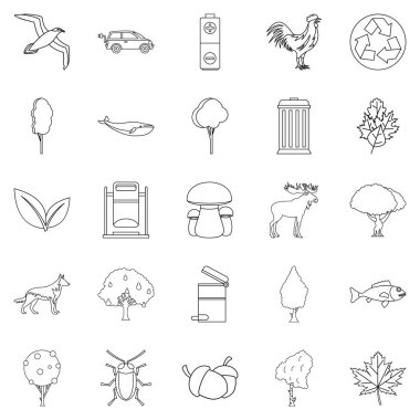 Rezerv Icons set, anahat stili