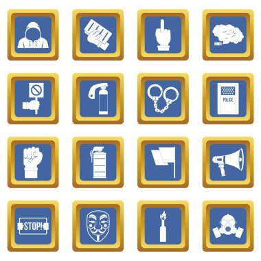 Protesto simgeleri mavi ayarla