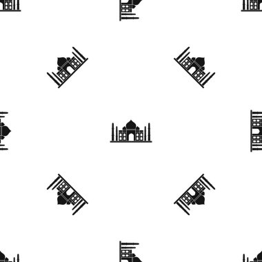 Taj mahal desen sorunsuz siyah