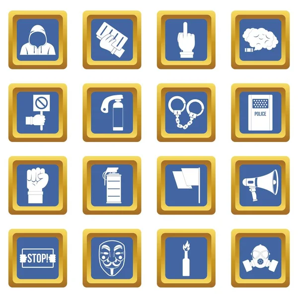 Protesto simgeleri mavi ayarla