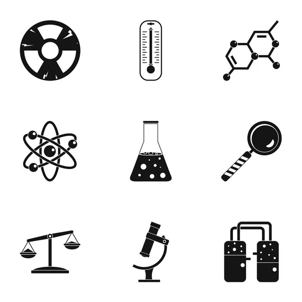 Ensemble d'icônes chimiques, style simple — Image vectorielle