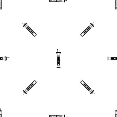Havaalanı kontrol kulesi desen sorunsuz siyah