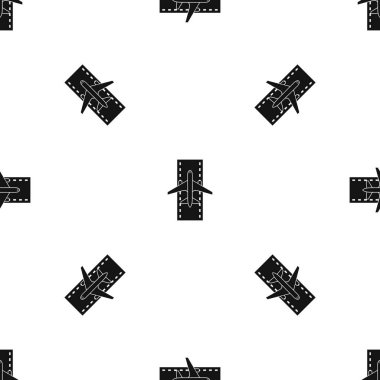 Uçak pist model sorunsuz siyah