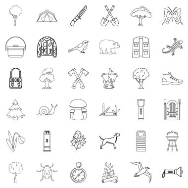 Mantar Icons set, anahat stili