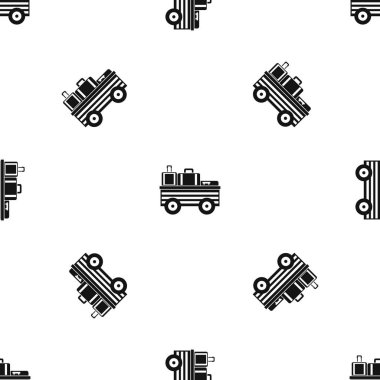 Bagaj desen sorunsuz siyah Servis arabası