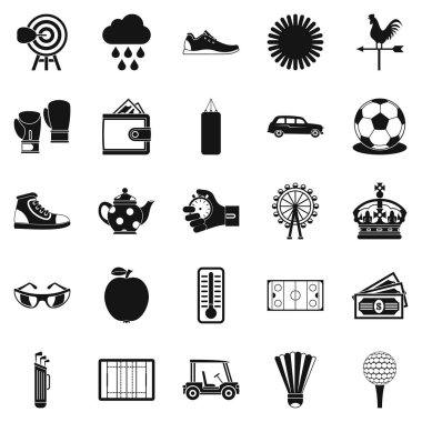 Golf Icons set, basit tarzı