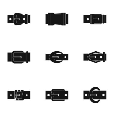 Kemer toka Aksesuar simge seti, basit tarzı