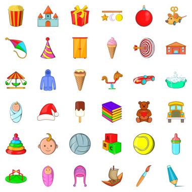 Atlıkarınca Icons set, karikatür tarzı