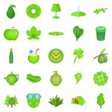 Doğa Icons set, karikatür tarzı gücünü