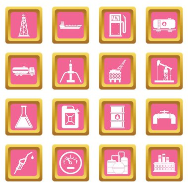 Doğa öğeleri simgeler pembe