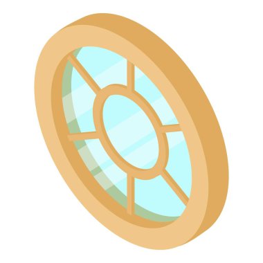 Çatı pencere çerçevesi simgesi, izometrik 3d stili