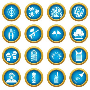 Paintball simgeleri mavi daire seti