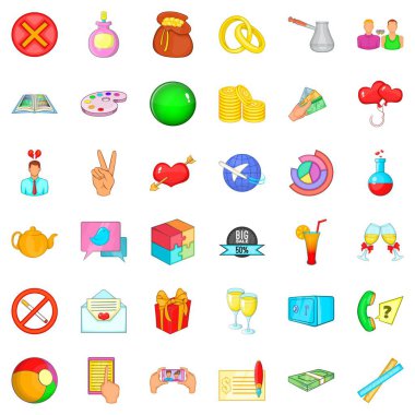 Tavsiye Icons set, karikatür tarzı