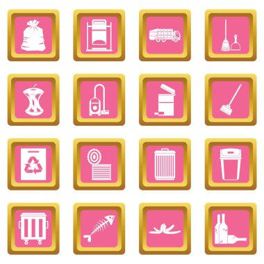 Çöp şey simgeleri pembe