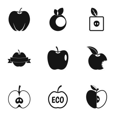 Elma logo simge seti, basit tarzı