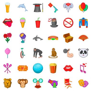 Top Icons set, karikatür tarzı